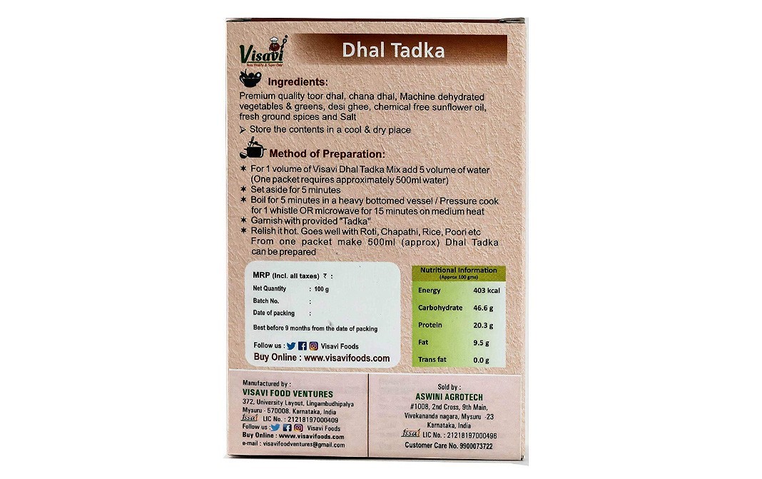 Visavi Dhal Tadka    Box  100 grams
